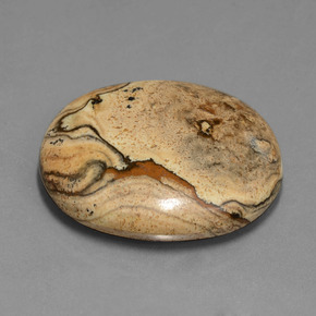50.68 ct Multicolor Jasper Stone, Natural Jasper in Oval Cabochon Shape for Sale