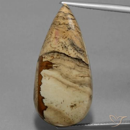 26.95ct Natural Multicolor Jasper, Pear Shape, Opaque