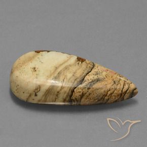 26.95 ct Multicolor Jasper Stone, Natural Jasper in Pear Cabochon Shape for Sale