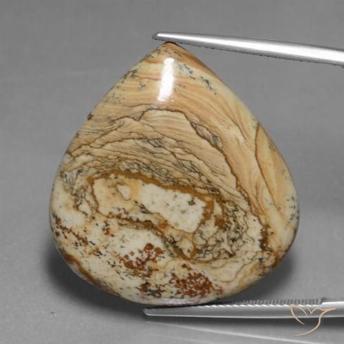 39.82ct Natural Multicolor Jasper, Pear Shape, Opaque