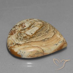 39.82 ct Multicolor Jasper Stone, Natural Jasper in Pear Cabochon Shape for Sale