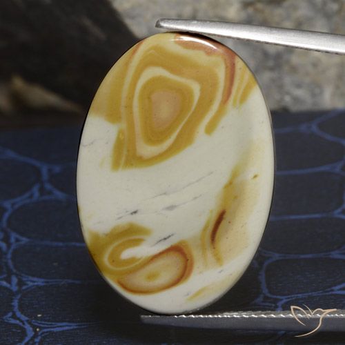 20.47 ct Multicolor Jasper Gemstone, Jasper Gem in Oval Cabochon Shape for Sale.