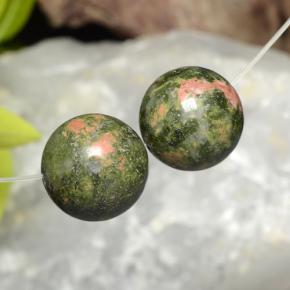 33.98 ctw Multicolor Jasper Gemstones, Jasper Gems in Drilled Sphere Shape for Sale.