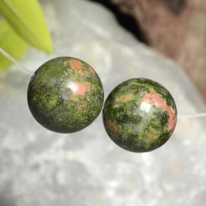 33.98 ctw Multicolor Jasper Stones, Natural Jasper in Drilled Sphere Shape for Sale