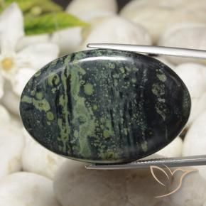 56.84 ct Multicolor Jasper Stone, Natural Jasper in Oval Cabochon Shape for Sale