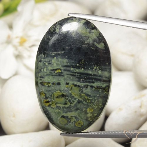 32.54ct Natural Multicolor Jasper, Oval, Opaque