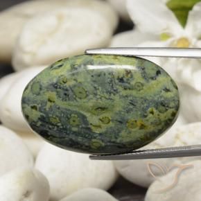 35.03 ct Multicolor Jasper Stone, Natural Jasper in Oval Cabochon Shape for Sale