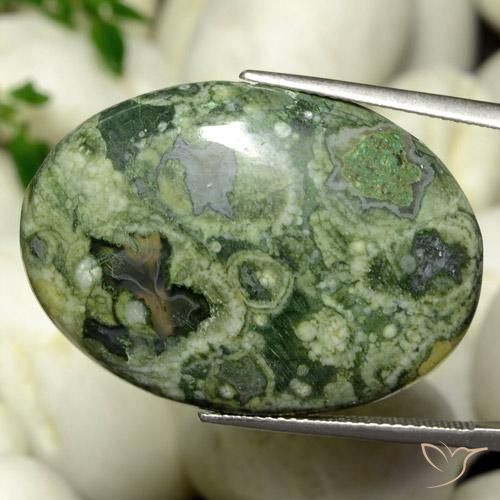 30.18 ct Multicolor Jasper Stone, Natural Jasper in Oval Cabochon Shape for Sale