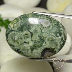 24.95 ct Multicolor Jasper Stone, Natural Jasper in Oval Cabochon Shape for Sale