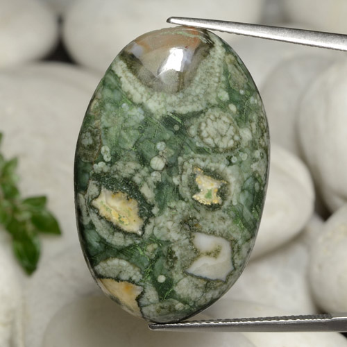 Multicolor Jasper Gem - 25.1ct Oval Cabochon (ID: 471326)