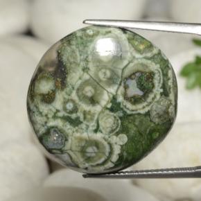 26.02 ct Multicolor Jasper Stone, Natural Jasper in Round Cabochon Shape for Sale