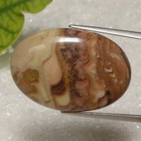 21.62 ct Multicolor Jasper Stone, Natural Jasper in Oval Cabochon Shape for Sale