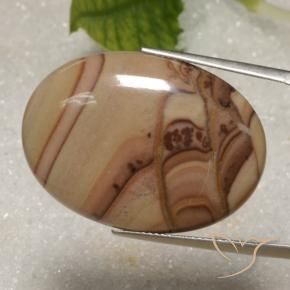 27.52 ct Multicolor Jasper Stone, Natural Jasper in Oval Cabochon Shape for Sale