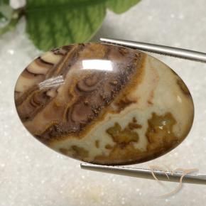 28.34 ct Multicolor Jasper Stone, Natural Jasper in Oval Cabochon Shape for Sale