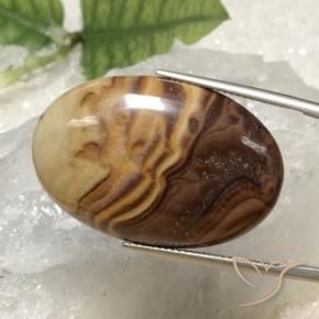 26.36 ct Multicolor Jasper Stone, Natural Jasper in Oval Cabochon Shape for Sale