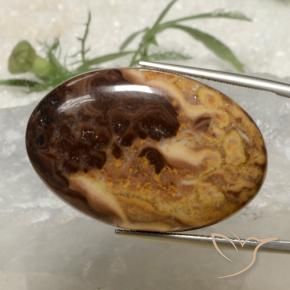 36.78 ct Multicolor Jasper Stone, Natural Jasper in Oval Cabochon Shape for Sale