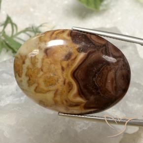 32.92 ct Multicolor Jasper Stone, Natural Jasper in Oval Cabochon Shape for Sale