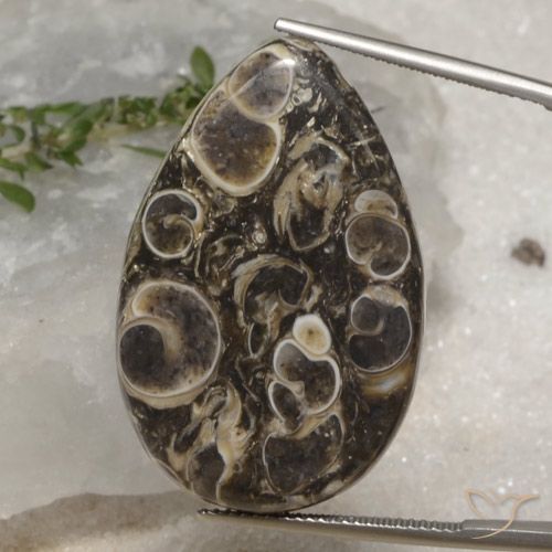 35.12ct Natural Multicolor Jasper, Pear Shape, Opaque