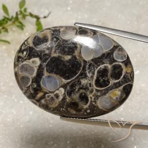 47.06 ct Multicolor Jasper Stone, Natural Jasper in Oval Cabochon Shape for Sale