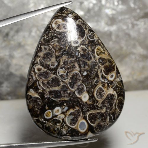 50.43ct Natural Multicolor Jasper, Pear Shape, Opaque