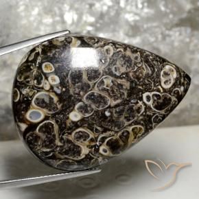 50.43 ct Multicolor Jasper Stone, Natural Jasper in Pear Cabochon Shape for Sale