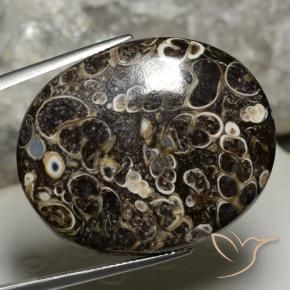 44.14 ct Multicolor Jasper Stone, Natural Jasper in Oval Cabochon Shape for Sale