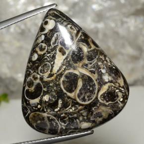 34.34 ct Multicolor Jasper Gemstone, Jasper Gem in Pear Cabochon Shape for Sale.