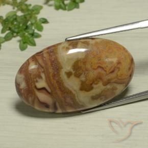 23.47 ct Multicolor Jasper Stone, Natural Jasper in Oval Cabochon Shape for Sale