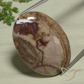 26.89 ct Multicolor Jasper Stone, Natural Jasper in Oval Cabochon Shape for Sale