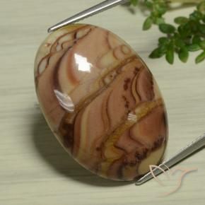 22.47 ct Multicolor Jasper Stone, Natural Jasper in Oval Cabochon Shape for Sale