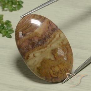 25.93 ct Multicolor Jasper Stone, Natural Jasper in Oval Cabochon Shape for Sale