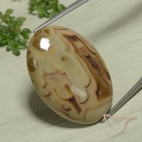 22.89 ct Multicolor Jasper Stone, Natural Jasper in Oval Cabochon Shape for Sale