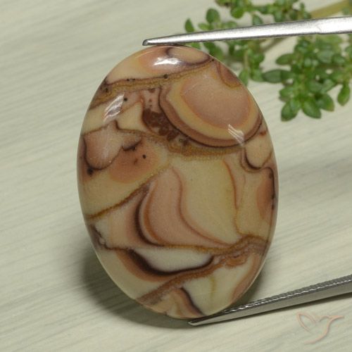 25.36 ct Multicolor Jasper Gemstone, Jasper Gem in Oval Cabochon Shape for Sale.