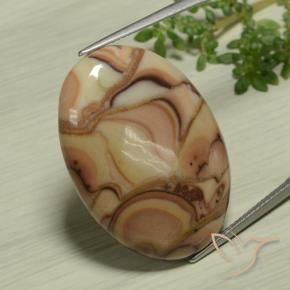 25.36 ct Multicolor Jasper Stone, Natural Jasper in Oval Cabochon Shape for Sale