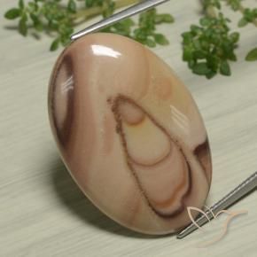 23.72 ct Multicolor Jasper Stone, Natural Jasper in Oval Cabochon Shape for Sale