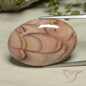 24.77 ct Multicolor Jasper Stone, Natural Jasper in Oval Cabochon Shape for Sale