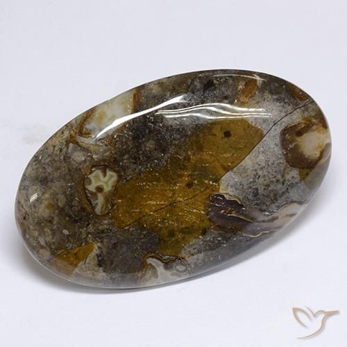48.91 ct Multicolor Jasper Stone, Natural Jasper in Oval Cabochon Shape for Sale