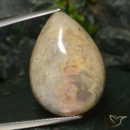 23.13ct Natural Multicolor Jasper, Pear Shape, Opaque
