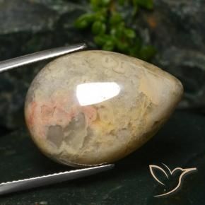 23.13 ct Multicolor Jasper Stone, Natural Jasper in Pear Cabochon Shape for Sale