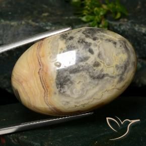 60.46 ct Multicolor Jasper Stone, Natural Jasper in Oval Cabochon Shape for Sale