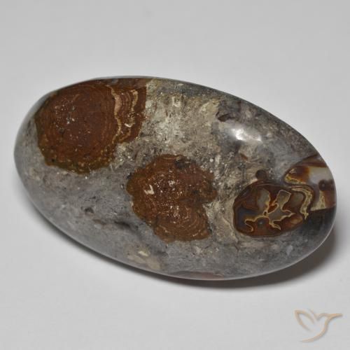 46.26 ct Multicolor Jasper Stone, Natural Jasper in Oval Cabochon Shape for Sale