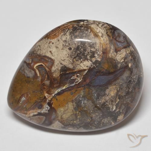 35.91 ct Multicolor Jasper Stone, Natural Jasper in Pear Cabochon Shape for Sale