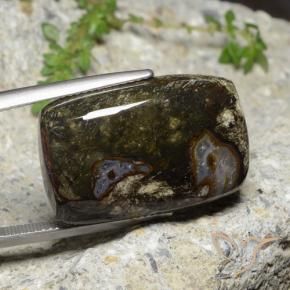 26.54 ct Multicolor Jasper Stone, Natural Jasper in Cushion Cabochon Shape for Sale