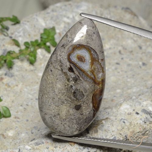 23.89ct Natural Multicolor Jasper, Pear Shape, Opaque