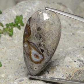 23.89 ct Multicolor Jasper Stone, Natural Jasper in Pear Cabochon Shape for Sale