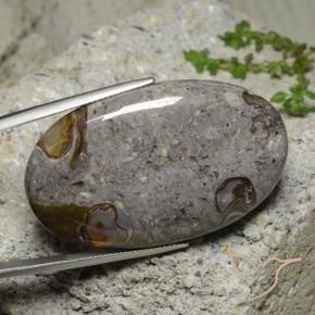 60.74 ct Multicolor Jasper Stone, Natural Jasper in Oval Cabochon Shape for Sale