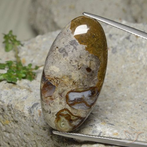 Diaspro ovale da 30,95 ct, 34,3 x 18 mm dall'Indonesia, Photo A