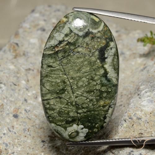 29.99 ct Multicolor Jasper Stone, Natural Jasper in Oval Cabochon Shape for Sale