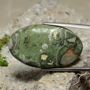 27.42 ct Multicolor Jasper Stone, Natural Jasper in Oval Cabochon Shape for Sale