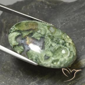 30.57 ct Multicolor Jasper Stone, Natural Jasper in Oval Cabochon Shape for Sale